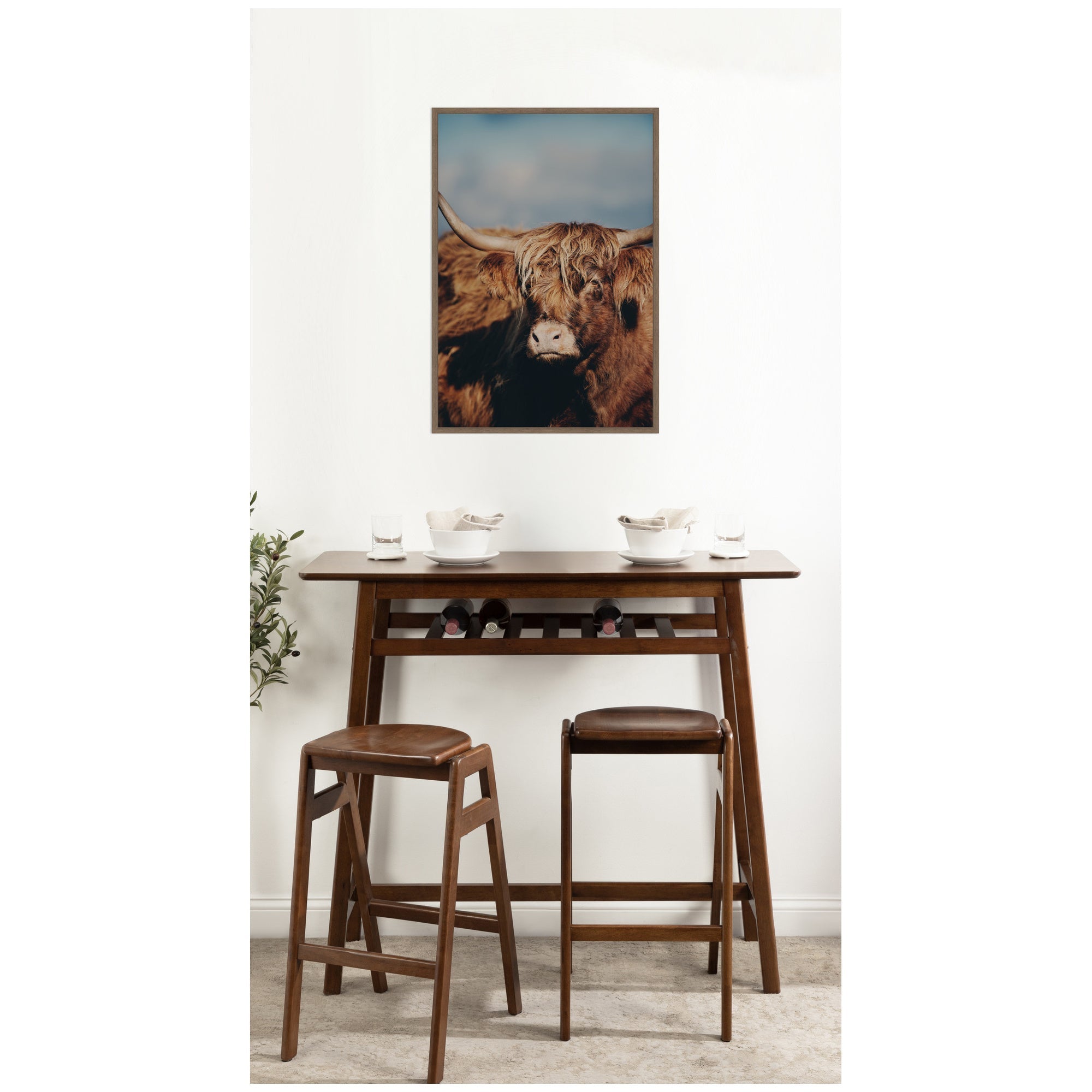 Highland Cow No.
5 by Laura Evans Framed Canvas Wall Art Print