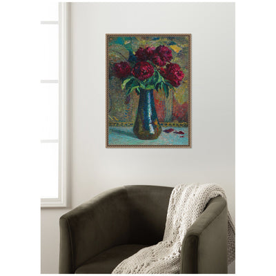 Pivoines rouges dans un vase Dalpayrat by Henri Martin framed canvas print