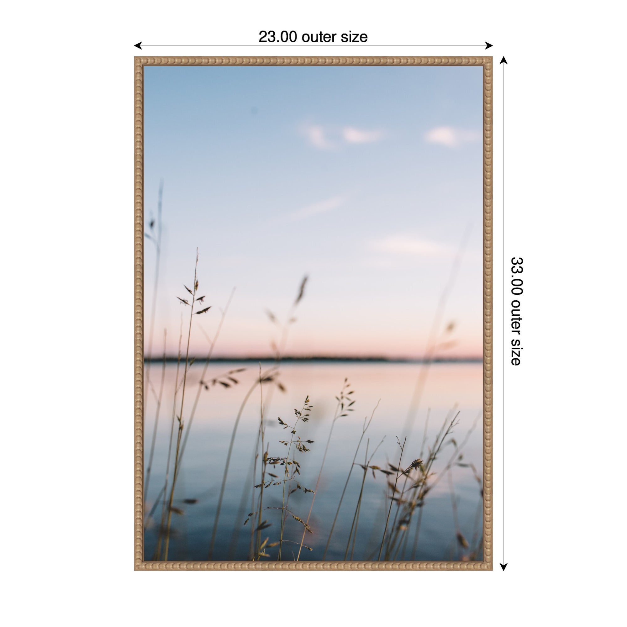 Sylvie Serene Sunset Lake Landscape Framed Canvas by Patricia Hasz