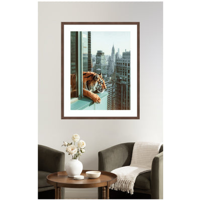Framed Art Urban Tiger Overlooking Manhattan by Michael Schauer