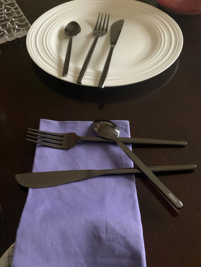 Black Stainless Steel Flatware 36 PC Set-Dinner knives by Vibhsa - product image 4 for Resin Society
