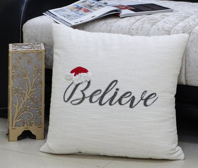 Vibhsa 20" x 20" Christmas Pillow - Believe