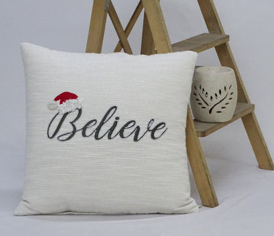 Vibhsa 20" x 20" Christmas Pillow - Believe