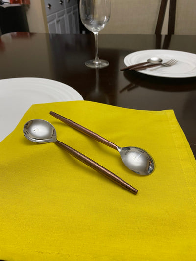 Stainless Steel Soup Spoons Set of 6 Pieces - Brown by Vibhsa