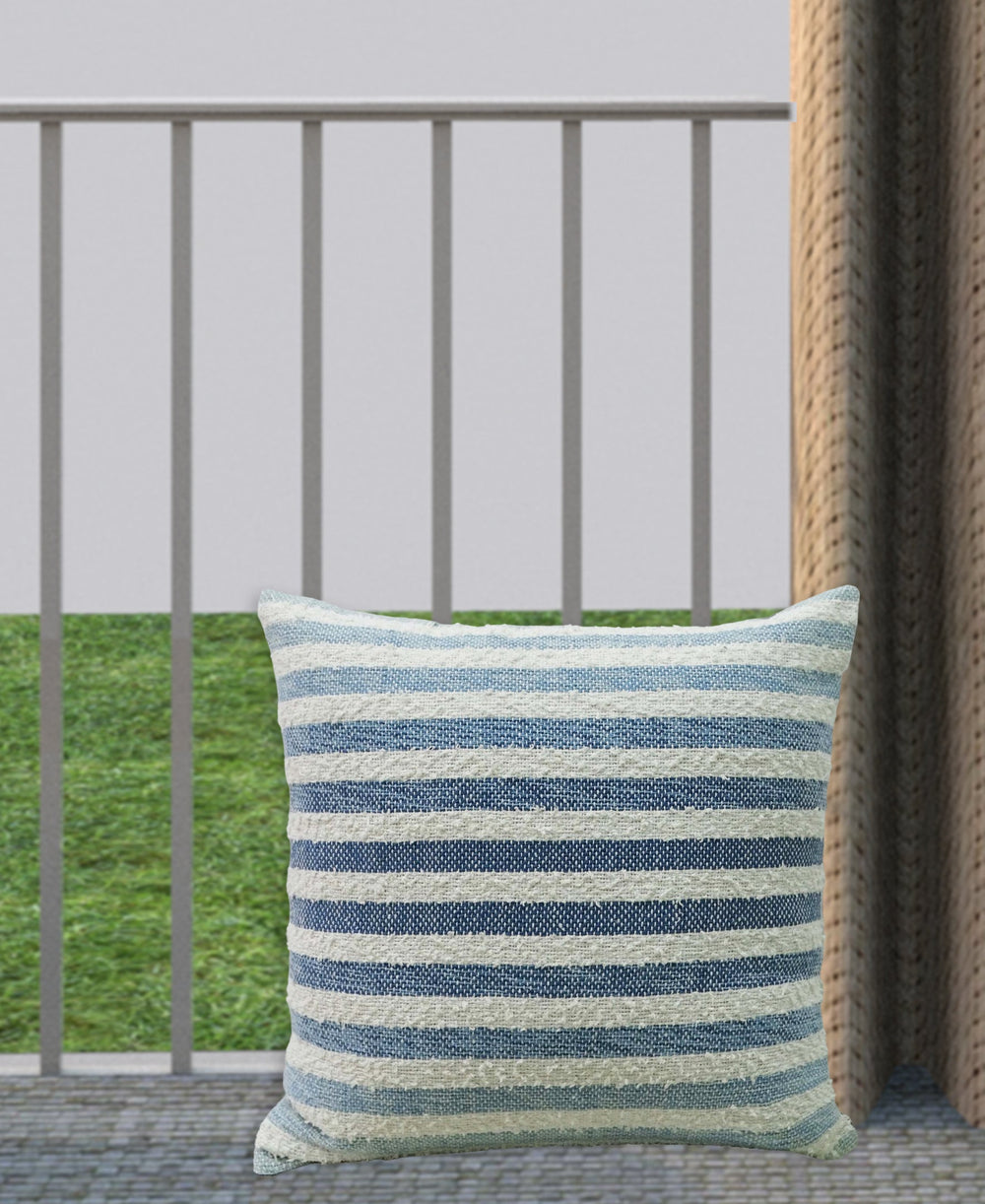 Linden Street 100% Cotton Ombre Textured Stripe Pillow showing textured stripes with an ombre color effect