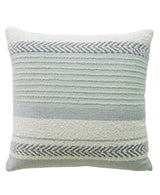 Vibhsa Handloom woven striped decorative pillow in neutral tones with solid back