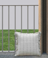 Layered Handwoven Super Soft Decorative Pillow in natural grey, 20 inches square