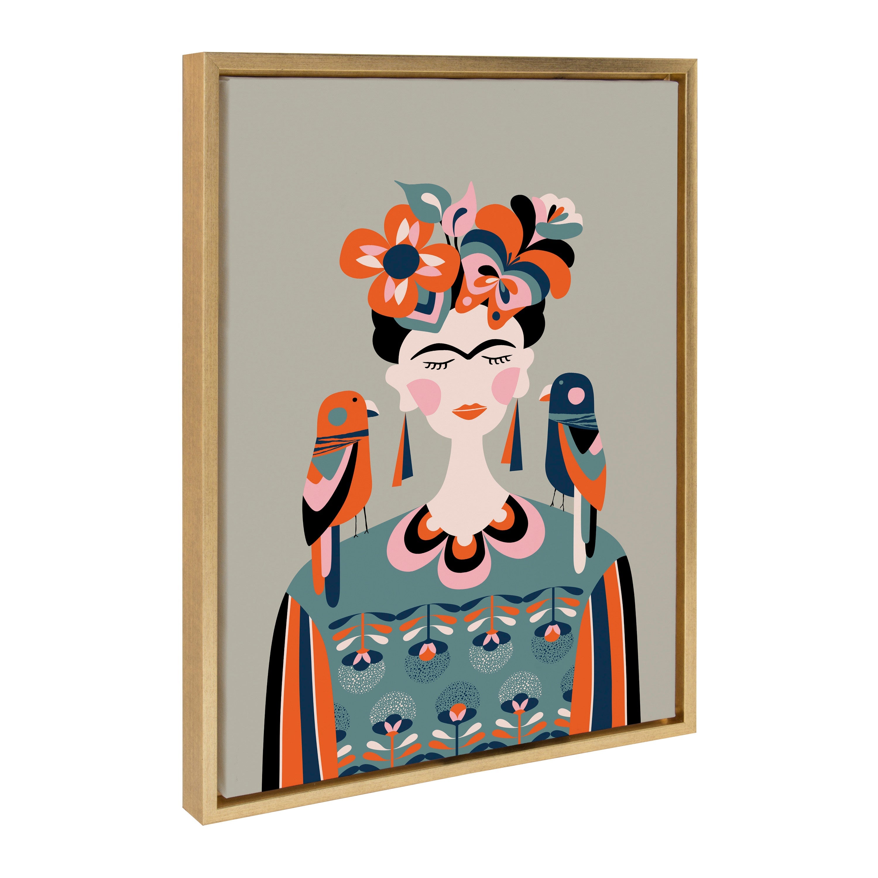 Sylvie MCM Frida Kahlo Framed Canvas by kateandlaurel - product image 18 for Resin Society