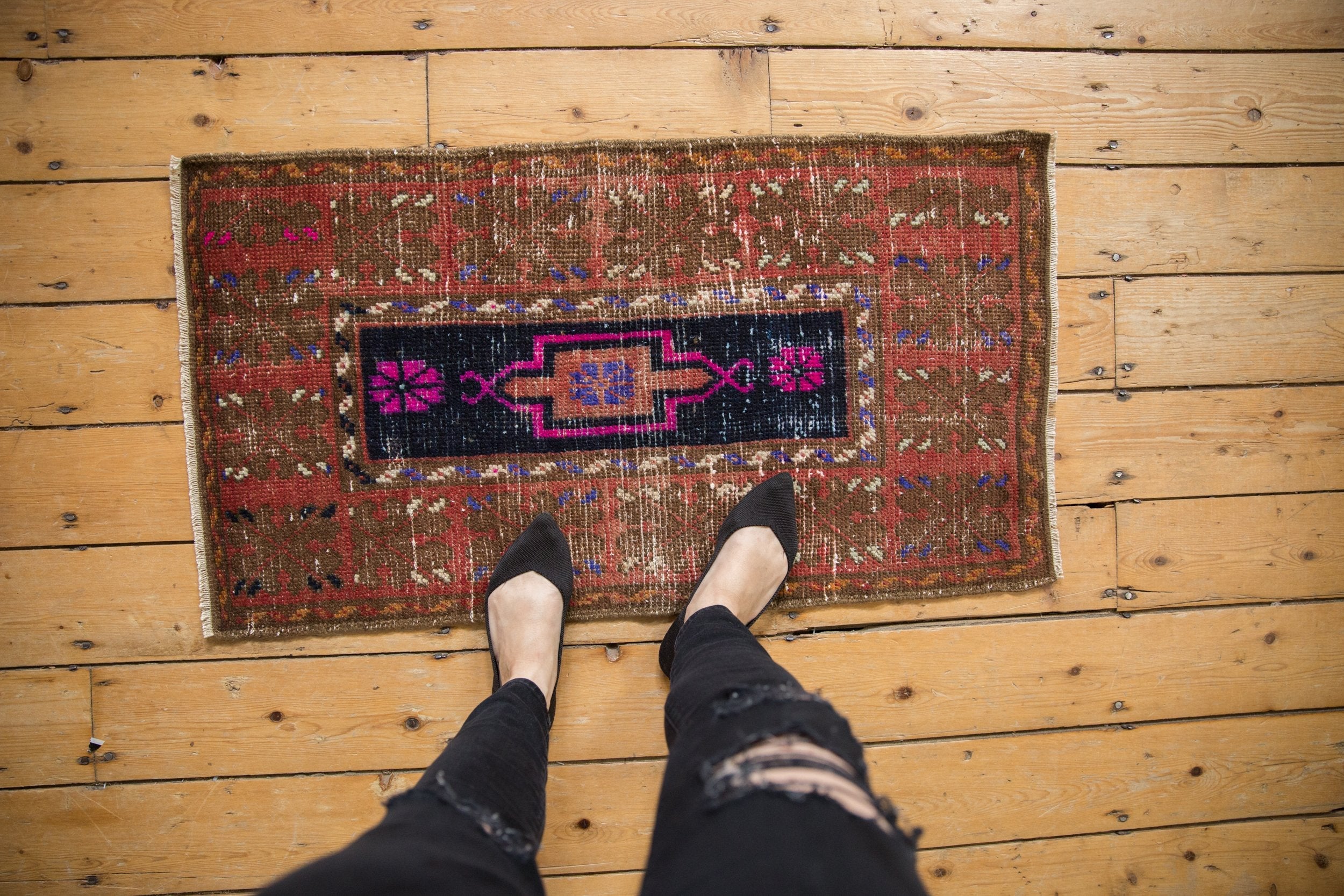 2x3.5 Vintage Distressed Oushak Rug by Old New House® - product image 2 for Resin Society