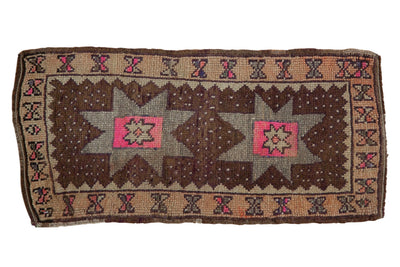 1.5x3 Vintage Distressed Oushak Rug Mat