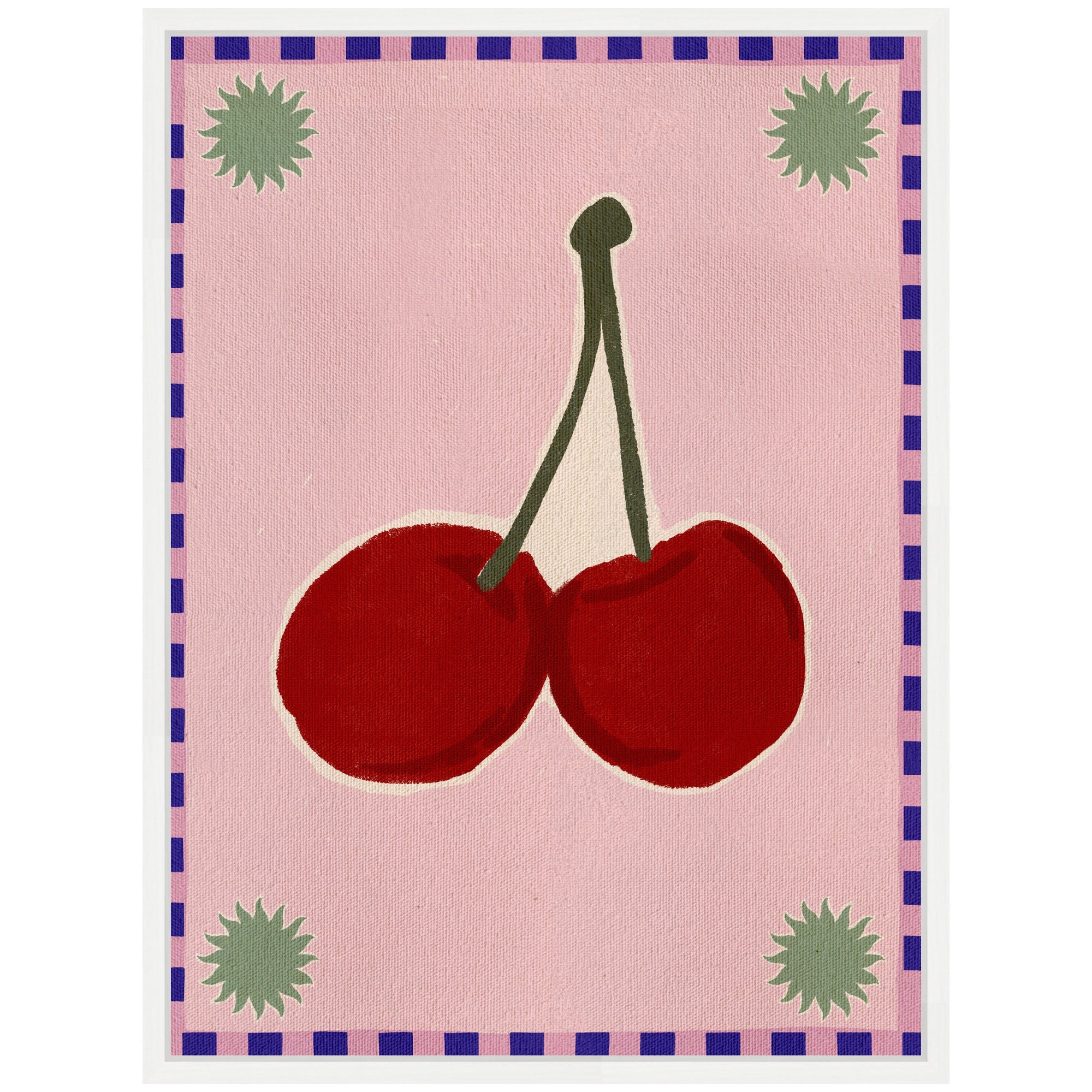 Sylvie Lush Duo 1 Cherry Framed Canvas by Shatha Al Dafai