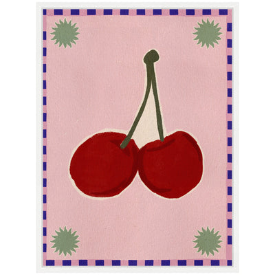 Sylvie Lush Duo 1 Cherry Framed Canvas by Shatha Al Dafai