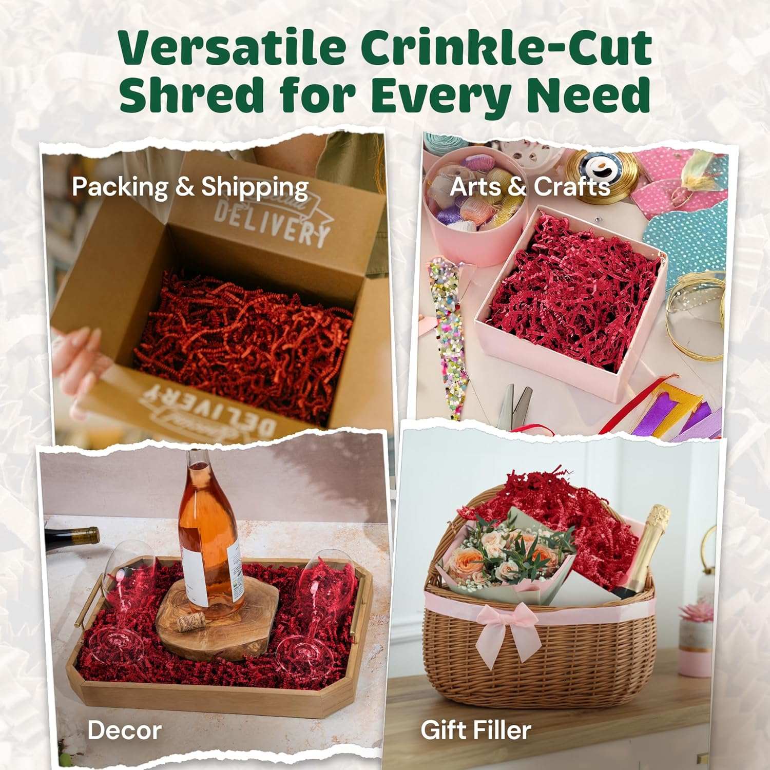 40 LB Red Crinkle Paper by CrinklePak - product image 5 for Resin Society