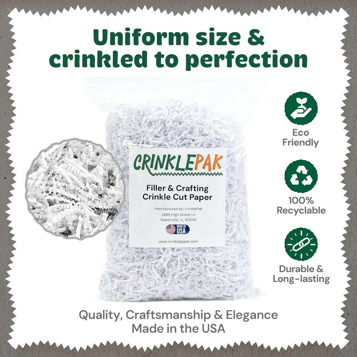 10 LB White Crinkle Paper by CrinklePak - product image 4 for Resin Society