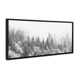 Sylvie Forest On A Foggy Day BW Framed Canvas
