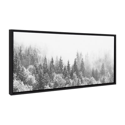 Sylvie Forest On A Foggy Day BW Framed Canvas