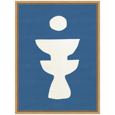 Sylvie Ceramic Blue Beige 4 Framed Canvas by Rocket Jack