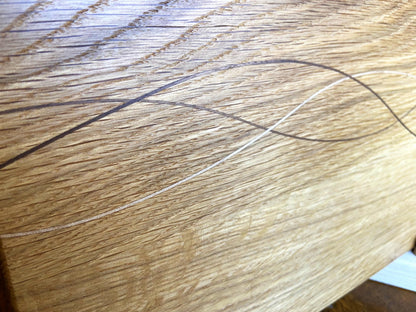 White Oak Charcuterie Board featuring Peruvian Walnut and Cherry decorative banding