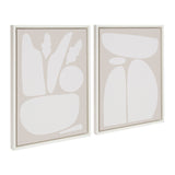Sylvie Zen Botanical Rock Neutral Framed Canvas Set by kateandlaurel - product image 14 for Resin Society