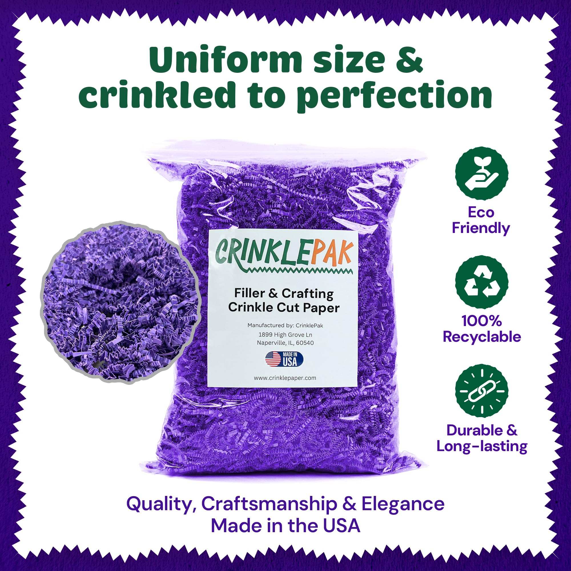 10lb Purple Crinkle Paper Shredded Paper