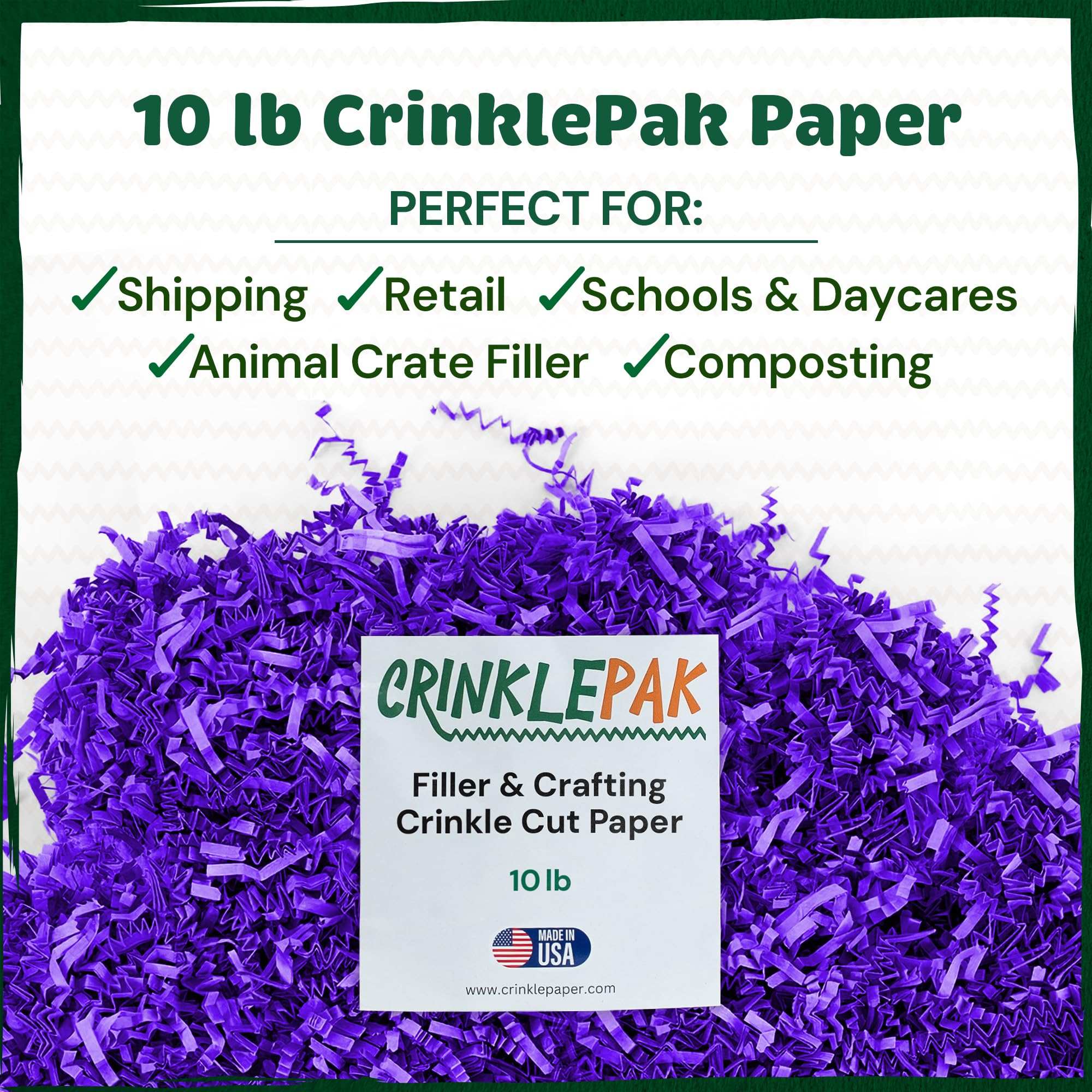 10lb Purple Crinkle Paper Shredded Paper
