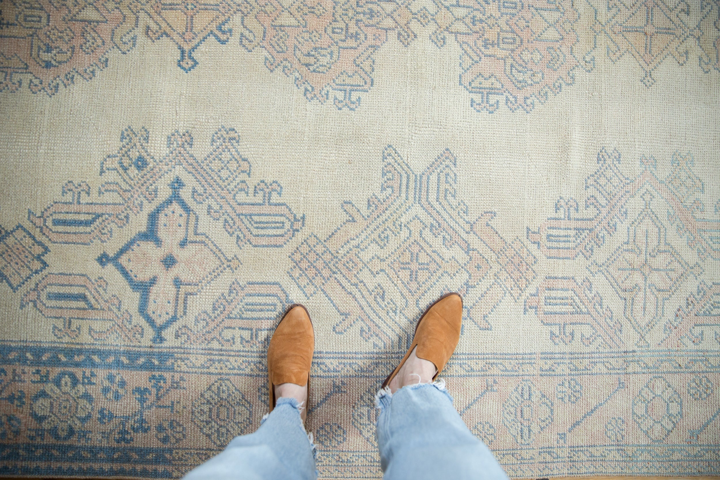 6.5x9 Vintage Distressed Oushak Carpet by Old New House® - product image 2 for Resin Society