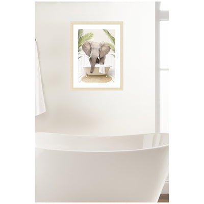 Elephant Front Palm Bathtub by Amy Peterson Framed Wall Art Print