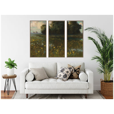Cowslips in a Meadow Marshes 1899 Dabrowa Dabrowski 3 Piece Framed Canvas Wall Art Set