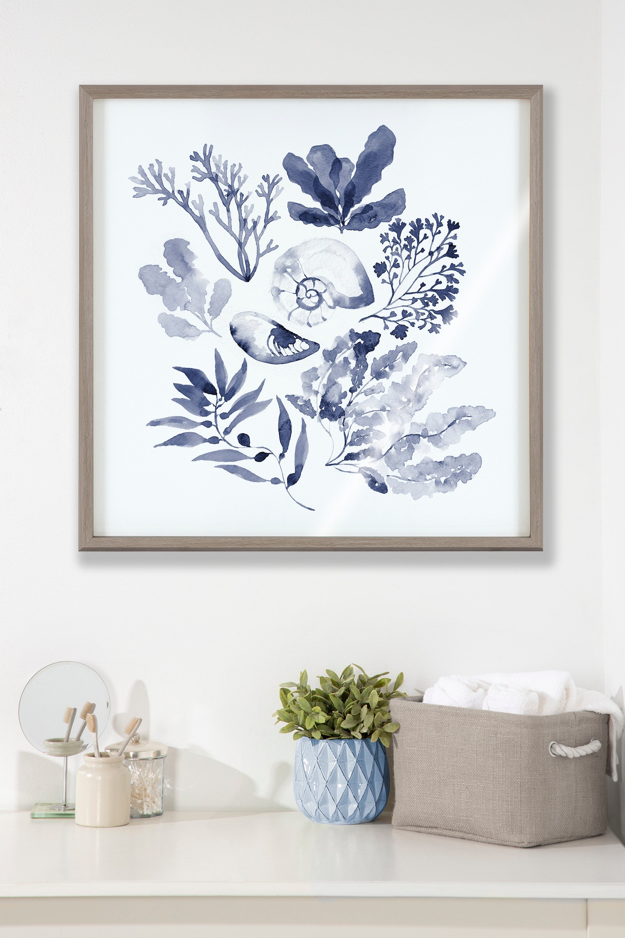 Blake Indigo Shells Framed Printed Acrylic by Sara Berrenson by kateandlaurel - product image 8 for Resin Society