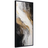 Luxe Drift Modern Elegant Abstract framed canvas wall art print by The Creative Bunch Studio, showing an abstract composition in warm neutral tones in a beaded frame