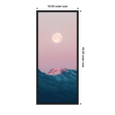 Sylvie Pastel Moonrise over Icelandic Mountains Framed Canvas by Michael Schauer