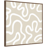 Organic Figures by Gabrielly Guedes framed canvas wall art in walnut brown frame