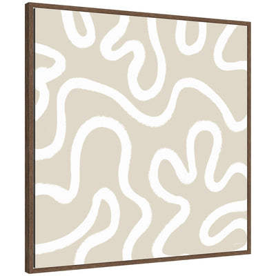 Organic Figures by Gabrielly Guedes framed canvas wall art in walnut brown frame