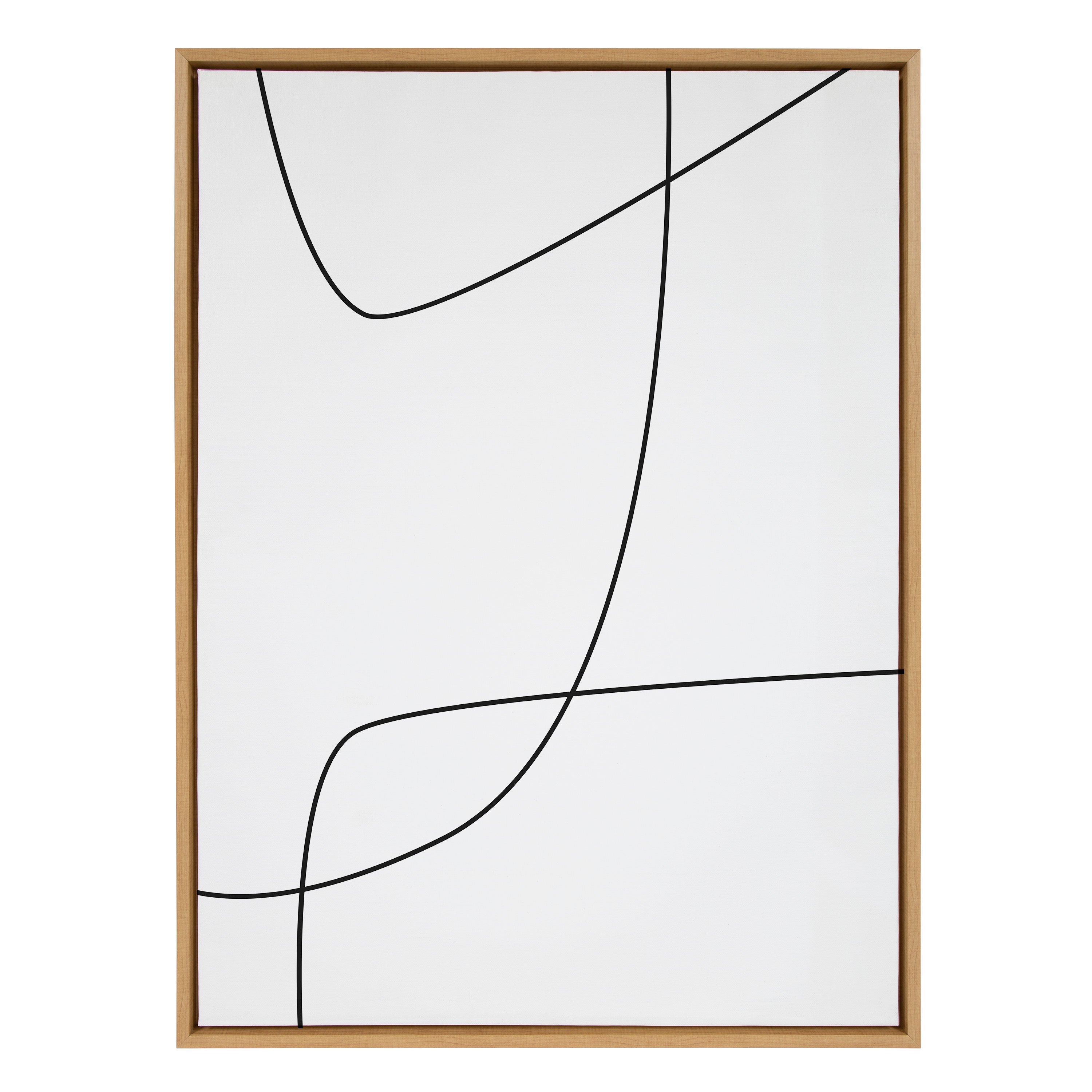 Sylvie Modern Line Abstract 3 BW Framed Canvas by kateandlaurel - product image 14 for Resin Society