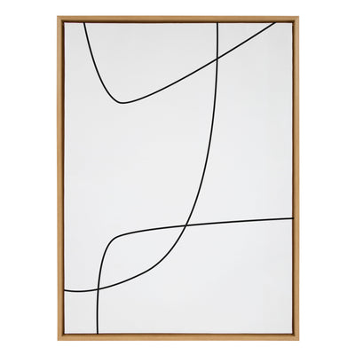 Sylvie Modern Line Abstract 3 BW Framed Canvas by kateandlaurel - product image 14 for Resin Society