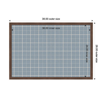 Framed Fabric Pinboard Light Blue Plaid Wall Organization