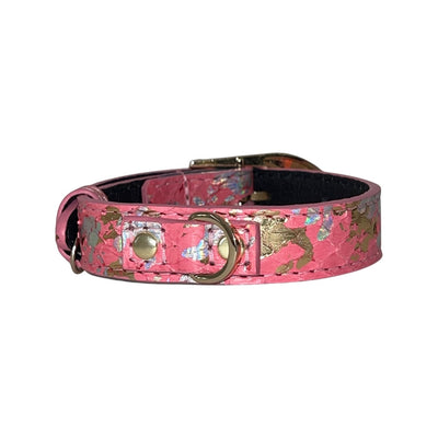 XS/S 7”-14” Bubblegum Pink/Gold/Silver Art Deco Custom Snake