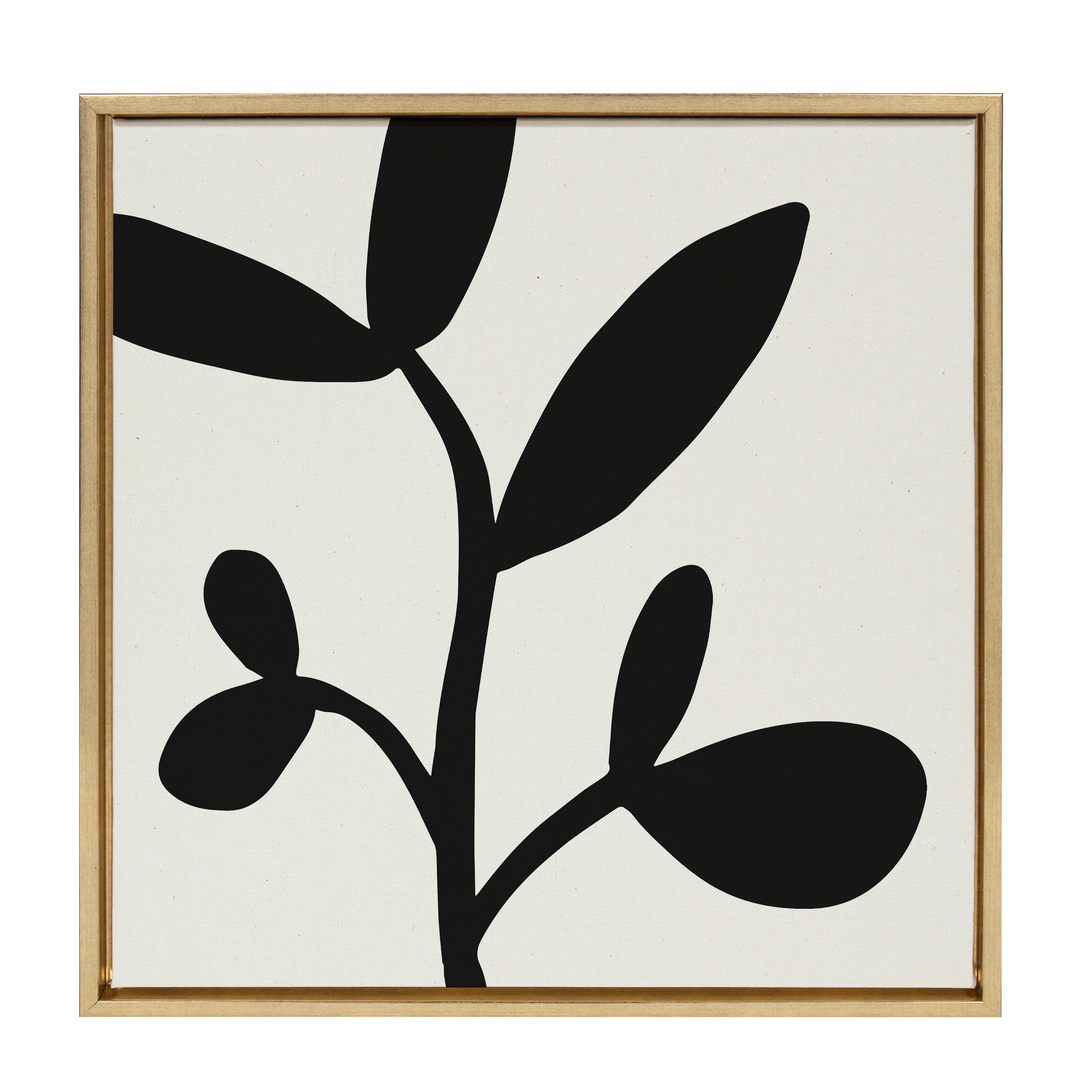 Sylvie Modern Botanical Neutral Abstract 2 Framed Canvas