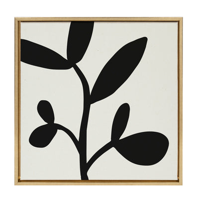 Sylvie Modern Botanical Neutral Abstract 2 Framed Canvas