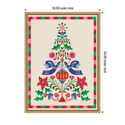 Sylvie Framed Canvas Folk Art Christmas Tree by Rachel Lee