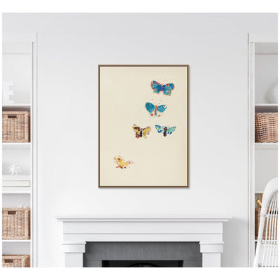 Five Butterflies 1912 Odilion Redon by Nostalgia Prints Framed Canvas Wall Art Print