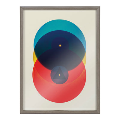 Blake Colorful Records Blue Red Framed Printed Glass by kateandlaurel - product image 2 for Resin Society