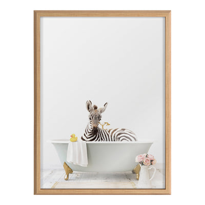 Blake Zebra Cottage Bathroom Framed Printed Glass by kateandlaurel - product image 2 for Resin Society