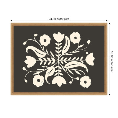 Aurelia Black Cream 012 by Vicky Yorke Framed Canvas Wall Art Print