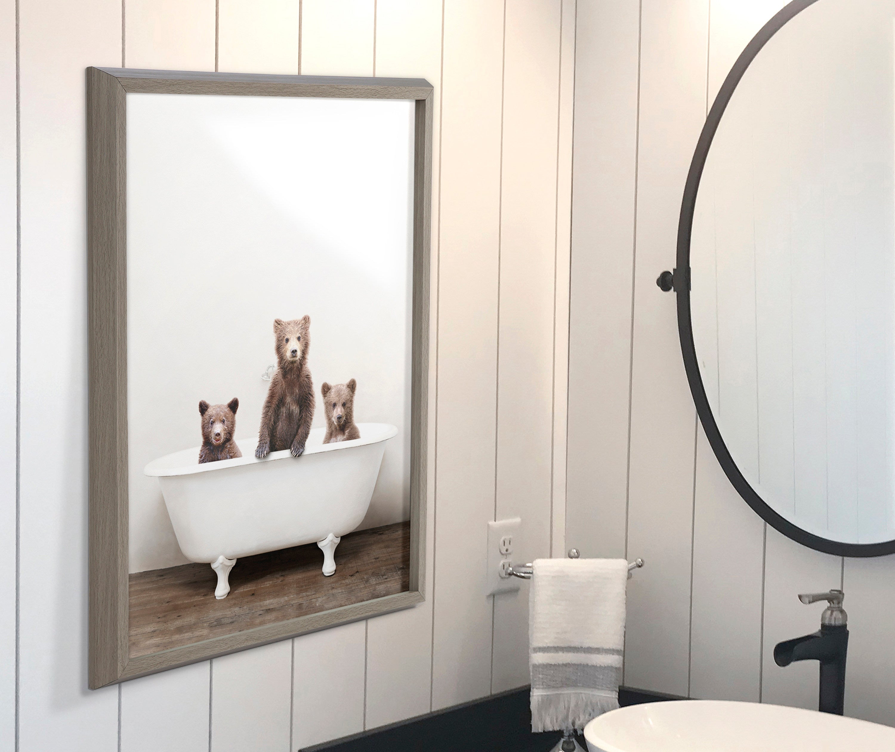 Blake Three Little Bears in Vintage Bathtub Framed Printed Glass by kateandlaurel - product image 17 for Resin Society
