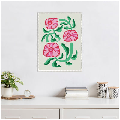 Sylvie Retro Flowers Framed Canvas by Rachel Lee