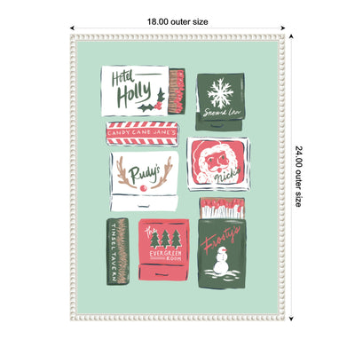 Sylvie Beaded Holiday Matchbooks Framed Canvas by Krissy Mast