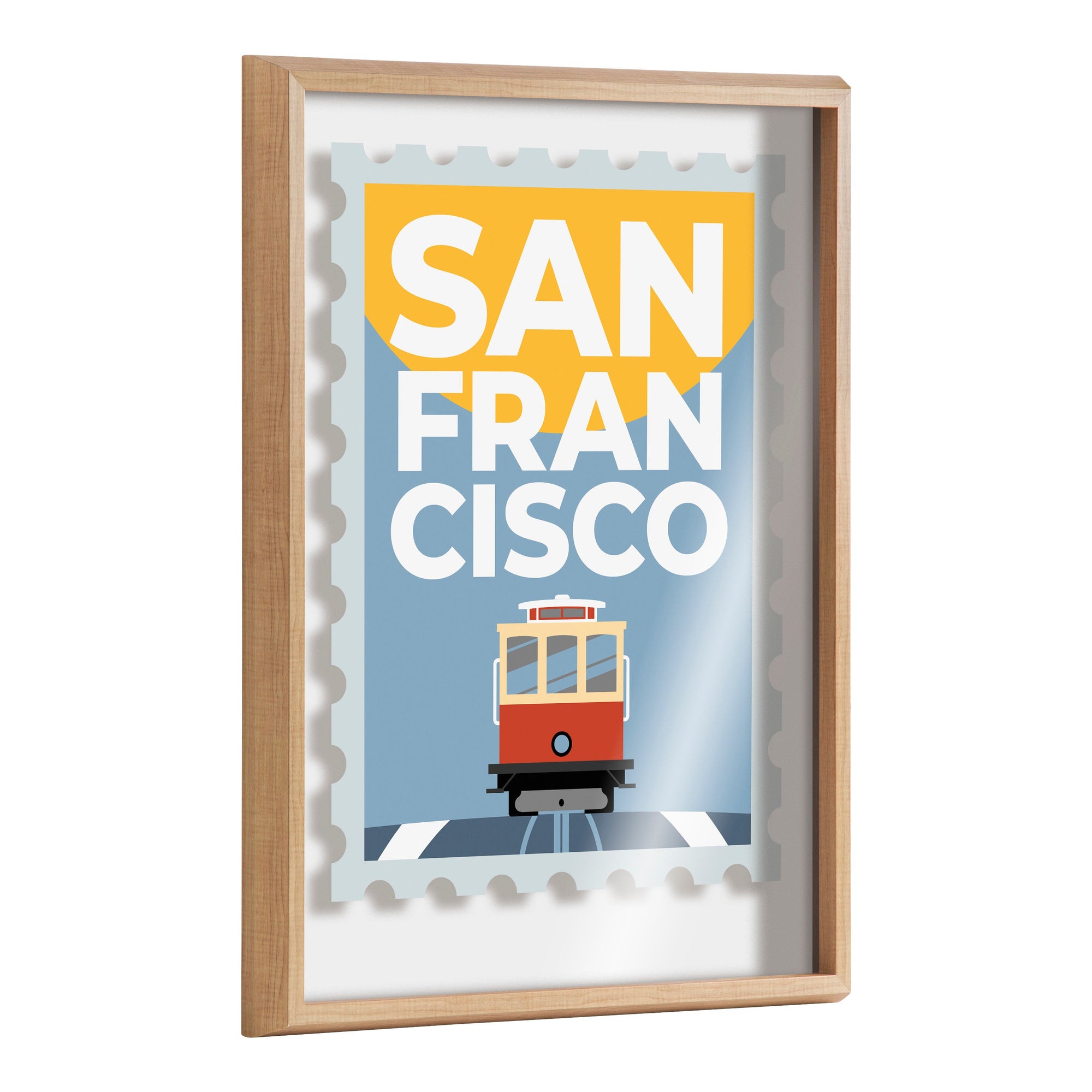 Blake Stamp San Fran Framed Printed Glass by Rocket Jack by kateandlaurel - main product image for Resin Society