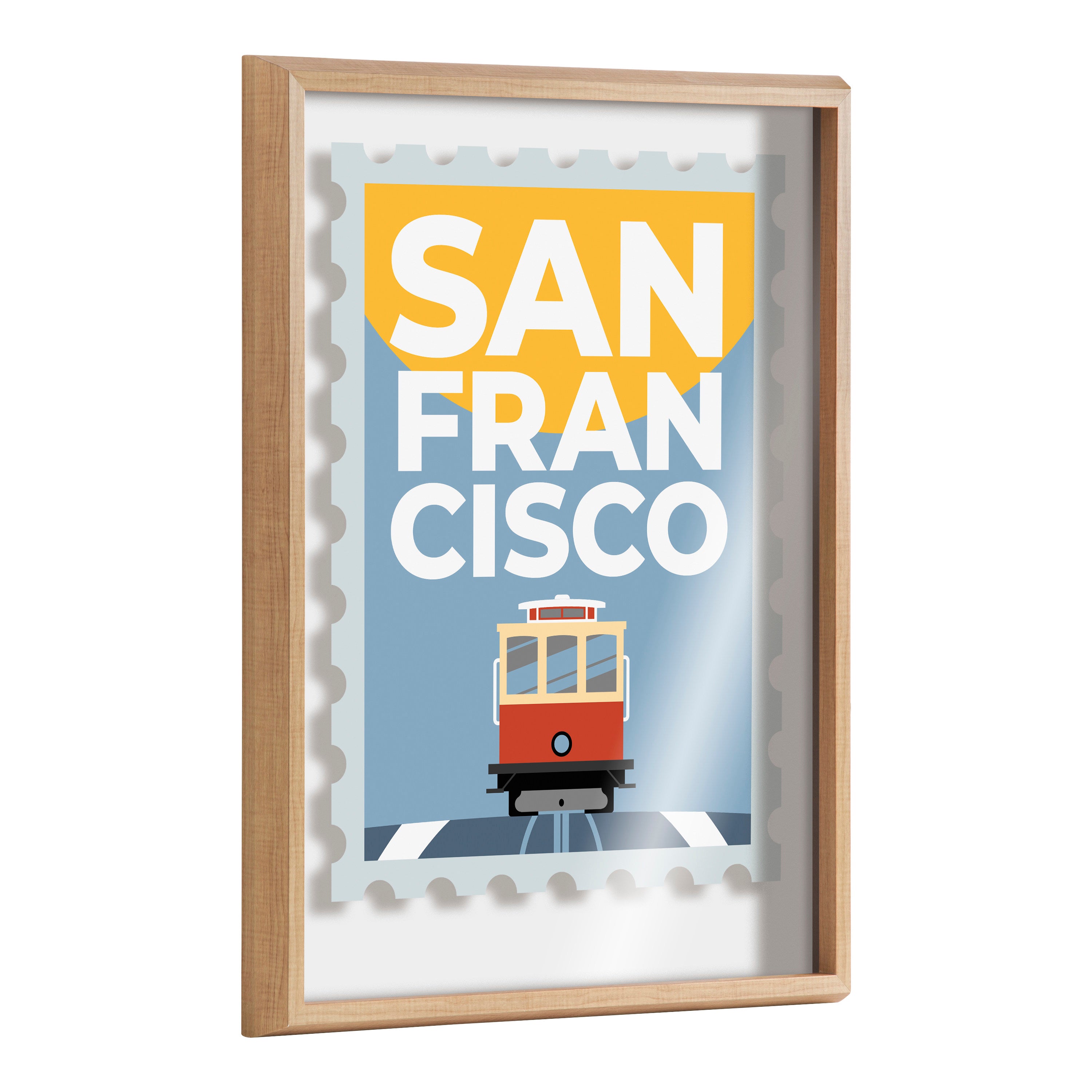 Blake Stamp San Fran Framed Printed Glass by Rocket Jack by kateandlaurel - main product image for Resin Society