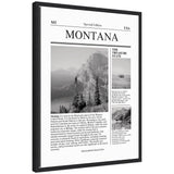 Montana Article by Megan Ryan framed canvas wall art print showing a modern contemporary scene in black frame